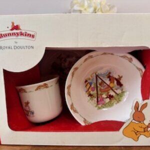 Royal Doulton Bunnykins‎ 3 Piece Nursery Set Vintage Porcelain Dish Set with Box